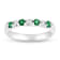 0.35ctw Emerald and Diamond Wedding Band ring in 14k White Gold