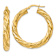 14k Yellow Gold Satin and Polished 1 1/2" Twisted Hoop Earrings