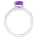 10x8mm Oval Amethyst and 1/10 ctw Diamond Rhodium Over Sterling Silver Ring