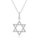 Diamond Star Of David Pendant Necklace In Sterling Silver 0.16ctw 18 Inch