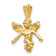 14k Yellow Gold 3D Satin and Diamond-Cut Angel Charm