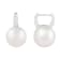 12-13mm White South Sea pearl earrings in 14k white gold with .17CT DTW