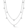 Rachel Zoe Double Layered Beaded Charm Necklace in Rhodium Over Sterling Silver