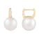12-13mm White South Sea pearl earrings in 14k yellow gold with .17CT DTW