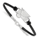 Rhodium Over Sterling Silver NHL LogoArt St. Louis Blues Small Center
Leather Bracelet