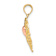 14K Two-tone Gold  Textured Heart with Lace Trim Charm