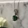 Green Moss Agate with Cubic Zirconia Accents Rhodium Over Sterling
Silver Necklace