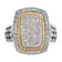 Sterling Silver Antiqued with 14K Accent Diamond Ring
