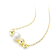 Freshwater Pearl And Gold Bead Bar Necklace In 14K Gold Over Sterling Silver