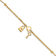 14k Yellow Gold Polished and Diamond-Cut Heart Lock and Key Bracelet