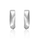 Geometric Rectangle Mini Hoop Earrings In White Rhodium Over Brass