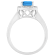 8x6mm Emerald Cut Swiss Blue Topaz And White Topaz Accents Rhodium Over
Sterling Silver Halo Ring