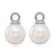 Rhodium Over 14K White Gold 7-8mm Black and White Freshwater Cultured
Pearl Dangle Hoop Earrings