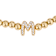 Initial M CZ Beaded Bracelet Set In 14K Gold Over Brass 0.17ctw