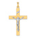 14K Two-tone Gold Solid Polished INRI Crucifix Pendant