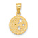 14k Yellow Gold Textured Moon and Stars Pendant