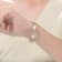 Pear Shape Pearl And CZ Chain Bracelet In 14K Gold Over Sterling Silver