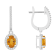 7x5mm Oval Citrine 1/3 ctw Diamond Rhodium Over Sterling Silver Halo
Dangle Earrings