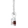 5mm Round Garnet with Diamond Accent 14k White Gold Pendant With Chain