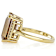Champagne Quartz And White Zircon Ring In 18K Gold Over Sterling Silver 6.86ctw