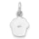 Rhodium Over Sterling Silver Multi-color Enameled Cupcake Children's Pendant