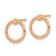 14k Rose Gold Polished and Diamond-Cut Circle Stud Earrings