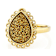 Golden Druzy Quartz Pear Solitaire Ring In 18K Gold Over Sterling Silver 3.61ct