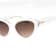 Kate Spade Juni White Cat Eye Frames / Brown Lenses Sunglasses