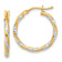 14k Two-tone Polished and Diamond-Cut 3/4" Hoop Earrings