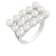 White Cultured Freshwater Pearl Rhodium Over Silver Ring