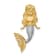 14k Two-tone Gold Brushed Diamond-Cut Mermaid Chain Slide Pendant