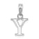 Sterling Silver Polished Block Initial -Y- Pendant