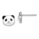 Rhodium Over Sterling Silver Enamel Panda Child's Post Earrings
