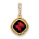 10k Yellow Gold Beaded 0.73 cttw Cushion Garnet and 0.21 cttw Diamond Pendant