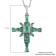 Sterling Silver Zambian Emerald and White Zircon Pendant With Chain 2.15ctw