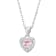 Pink And White Cubic Zirconia Rhodium Over Silver Children's Heart
Pendant With Chain 0.49ctw