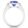 3.82 ctw Oval Violet Tanzanite and Diamond 14K White Gold Split Shank
Halo Ring