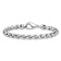 Rhodium Over Sterling Silver 6.0mm Wheat 8 Inch Bracelet