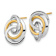 14k Two-tone Polished and Textured Love Knot Stud Earrings