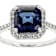 Lab-Created Sapphire And Lab-Grown Diamond Asscher Ring In Sterling Silver