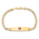 14k Yellow Gold Medical Soft Diamond Shape Red Enamel Curb Link ID Bracelet