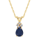 7x5mm Pear Shape Sapphire with Diamond Accents 14k Yellow Gold Pendant
With Chain