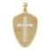 Rhodium Over 14K Two-tone Gold Cross Shield with Joshua 1:9 On Reverse
Charm Pendant