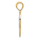 14k Two-tone Gold Polished Filigree Love You Pendant