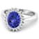 1.28ctw Violet Tanzanite and Diamond 14K White Gold Halo Ring