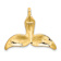 14k Yellow Gold 3D Polished Whale Tail Chain Slide Pendant