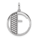 14K White Gold Gatsby Diamond Initial F Charm