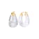 14K Yellow Gold Over Sterling Silver Clear Chunky Bucket Acrylic Hoops