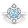 1.16ctw Blue Aquamarine and Diamond 14K White Gold Halo Ring