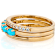 Turquoise And Solid Band Ring Set Of 3 In 18K Gold Over Sterling Silver 0.83ctw